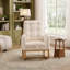 Chaise berçante classique rembourrée avec repose-pieds réglables-1072983782