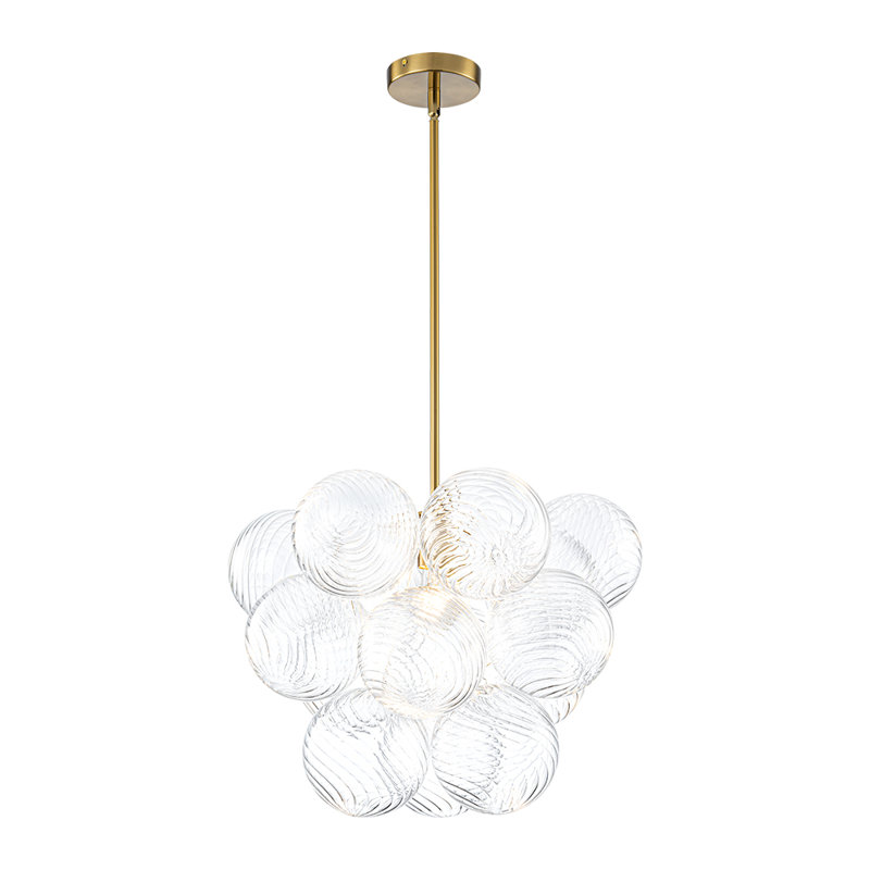 Lustre 1 lumière à bulles, Nervuré