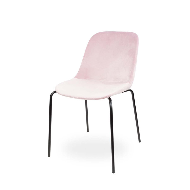 Upholstered Dining Chair, Pink, Black