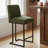 25" Counter Height Upholstered Bar Stools With Textured Fabric Seats And Black Metal Base-1595491126