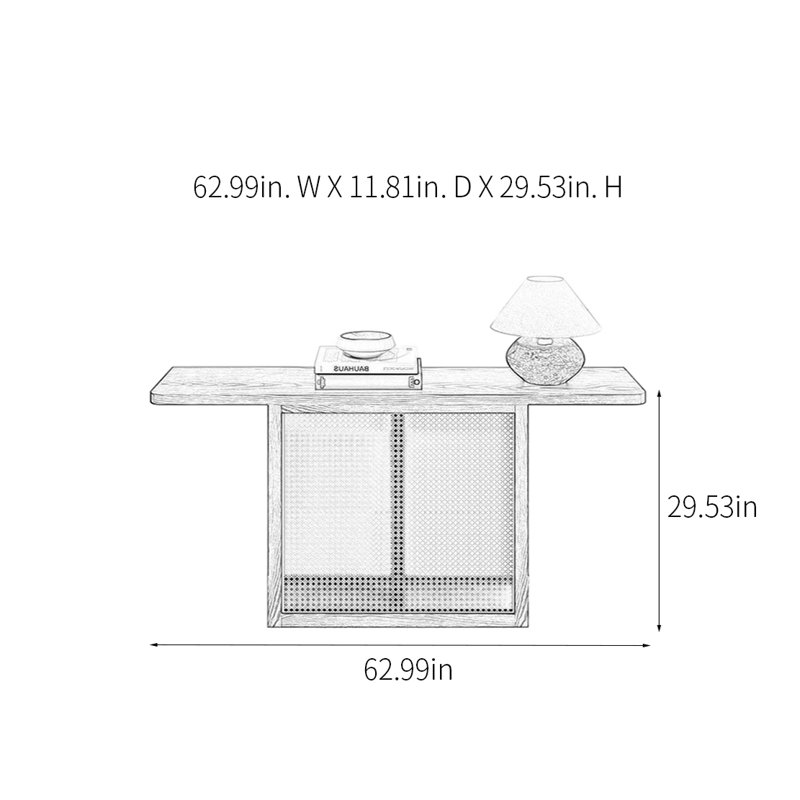 Console Modern Minimalist, H 29,53 po x l 62,99 po x P 11,81 po