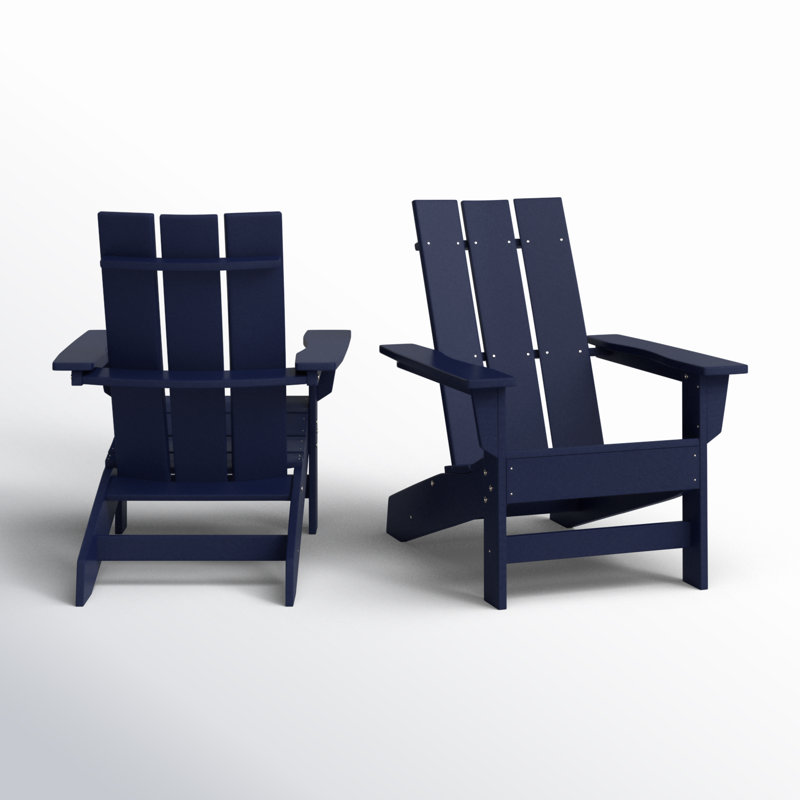 Chaise Adirondack en PEHD toutes saisons Ratcliff, Bleu marine