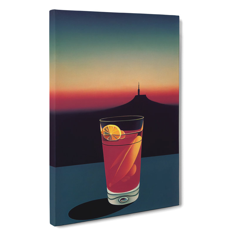 Cocktail At Night - Wrapped Canvas, 50cm H x 35cm W