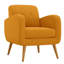 Chaise d'appoint en lin avec pieds en bois massif