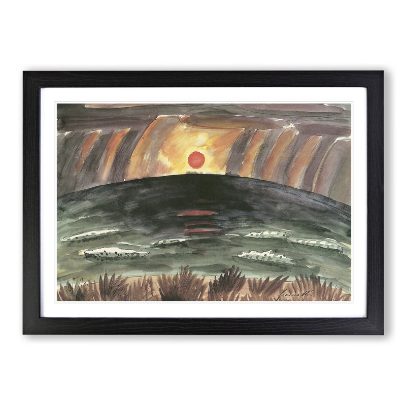 Sunset by Walter Gramatte - Picture Frame Painting, 36cm H x 48cm W x 2cm D, Black Framed