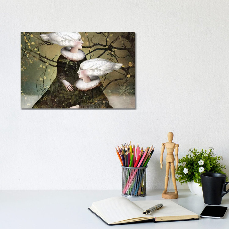 «Soul Sister II» par Catrin Welz-Stein - impression d'art graphique, H 8 po x l 12 po x P 0,75 po, Toile tendue, Pas de tapis