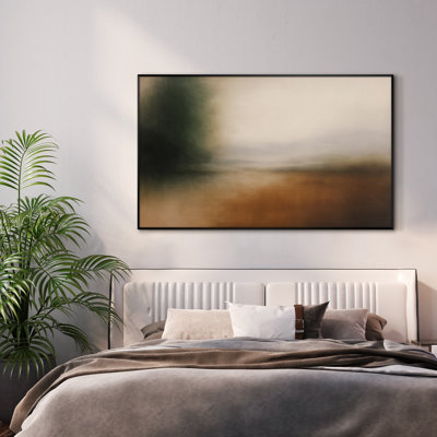 Très grand art mural imprimé sur toile - Paysage abstrait neutre moderne pour la décoration d'une œuvre d'art contemporaine de salon ou de chambre à coucher - «Assemblage requis du cadre (cadre non fini)»