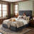 Extra Tall Channel Tufted Upholstered Bed, Queen, Gray Velvet-523874763-523874757