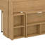 Lit mezzanine bas avec bureau et DEL, lit mezzanine en bois avec plusieurs tablettes de rangement, lit mezzanine en bois avec rangement-1810085369