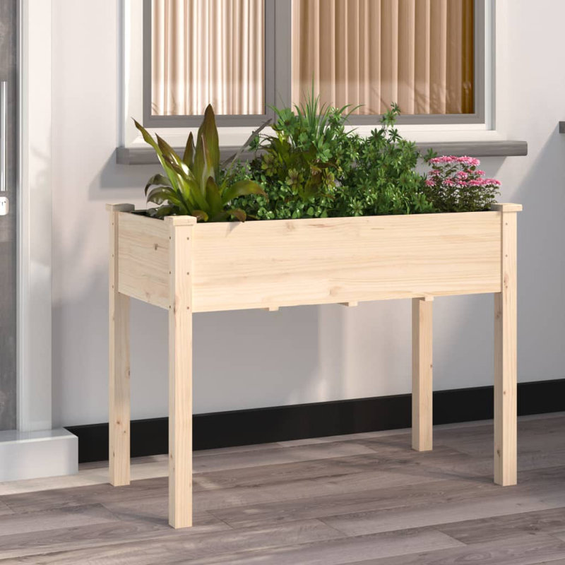 Ludington Wood Planter Box, Natural, 76cm H x 118cm W x 59cm D