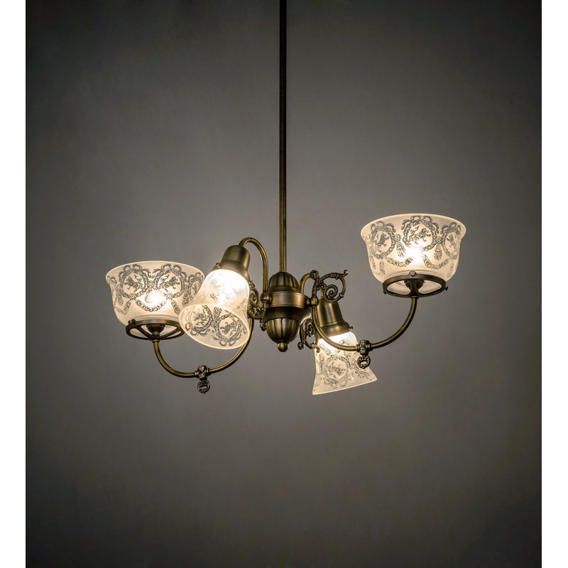 Lustre classique à 4 lumières avec abat-jour Zenda