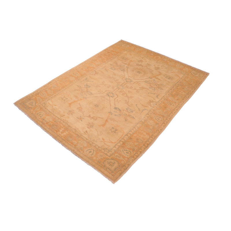 Tapis brun clair en laine noué à la main 6 pi 2 po x 9 pi 5 po Baccio