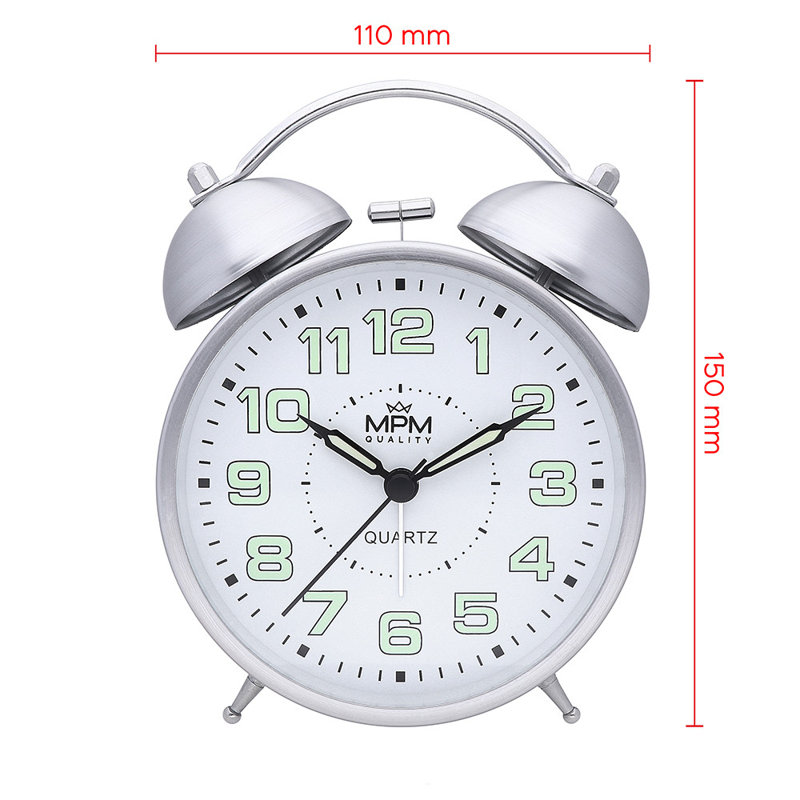 Analogue Metal Quartz Movement / Crystal Alarm Tabletop Clock in
