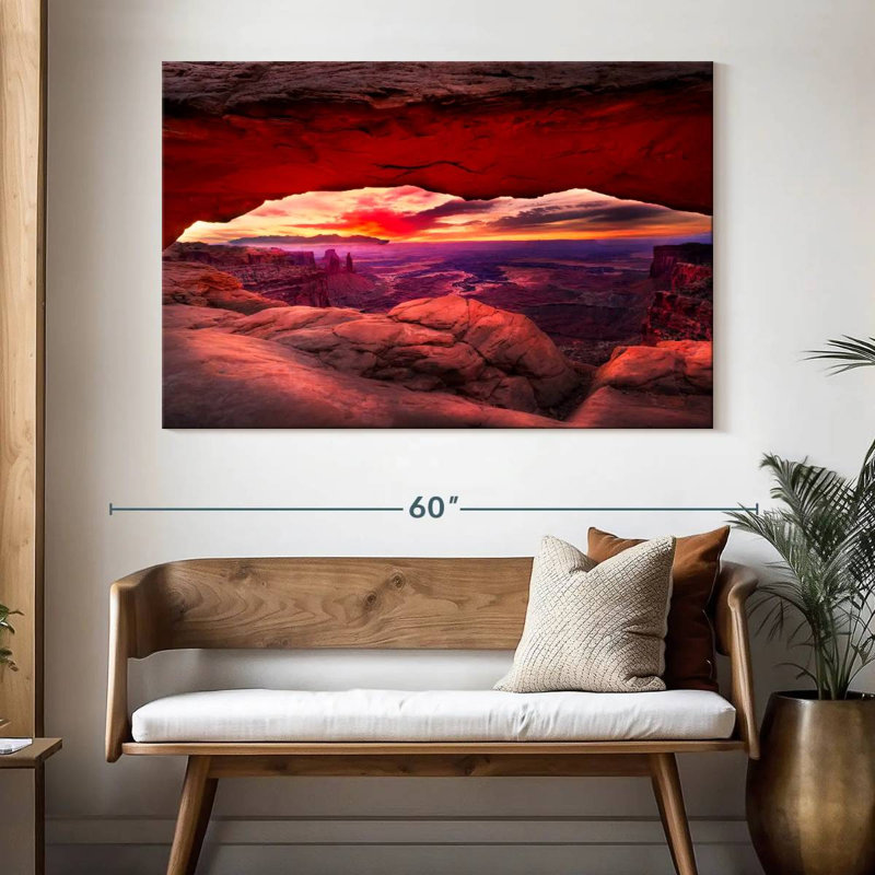 Alvord Mesa Arch Fiery Sunrise, H 34 po x l 51 po