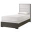 Lit Hez, capitonnage de la tête de lit blanc crème, brun foncé-115686008