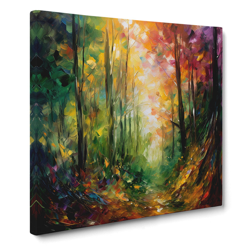 Forest Expressionism - Wrapped Canvas - Framed Print, 50cm H x 50cm W x 3cm D