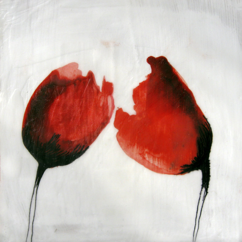 Red Drops II by Open Journey - Wrapped Canvas Painting, 30cm H x 30cm W