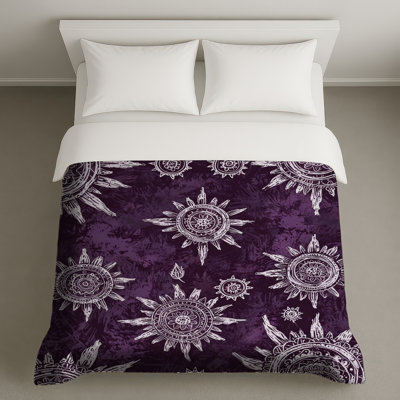 Housses de couette à motif de soleil mauve