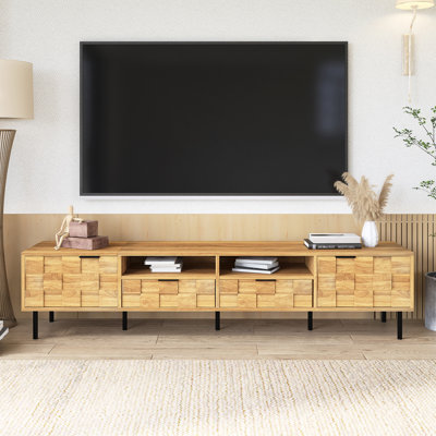 Wood Mid-Century TV Stand For Tvs Up To 85"