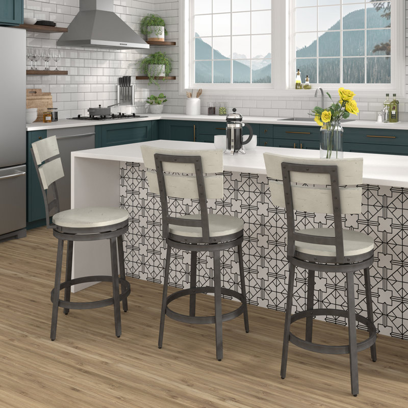 Lanesborough Swivel Counter Stool with Metal Frame, Counter Stool (24” Seat Height)