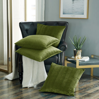 Velvet Pleated Throw Pillow Cover