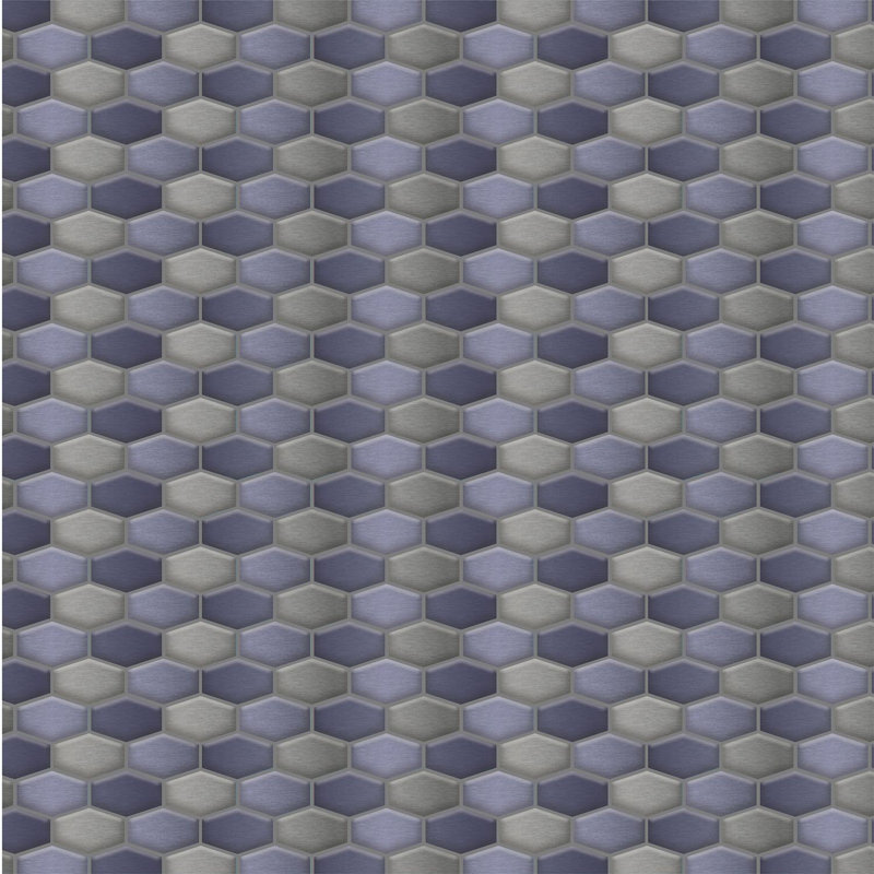 15.5cm W x 30.5cm L Aluminum Peel and Stick Mosaic Tile