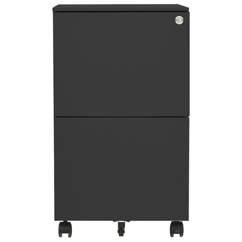 39cm Wide 2 -Drawer Mobile Steel File Cabinet, Anthracite