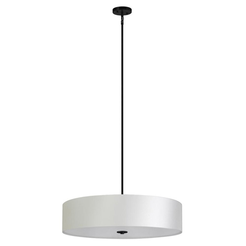 5 - Light Dimmable Drum Chandelier, Black