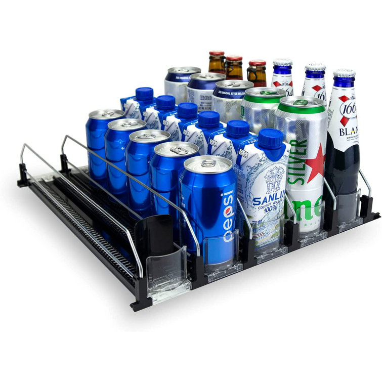 Cladie Refrigerator/Freezer Soda self-Push Dispenser Drawer Organizer, 5  Row Adjustable
