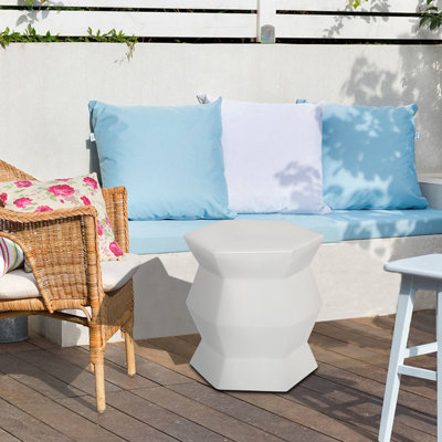 Ceramic Accent Stool Drum Indoor/Outdoor Garden Stool by Sarlai