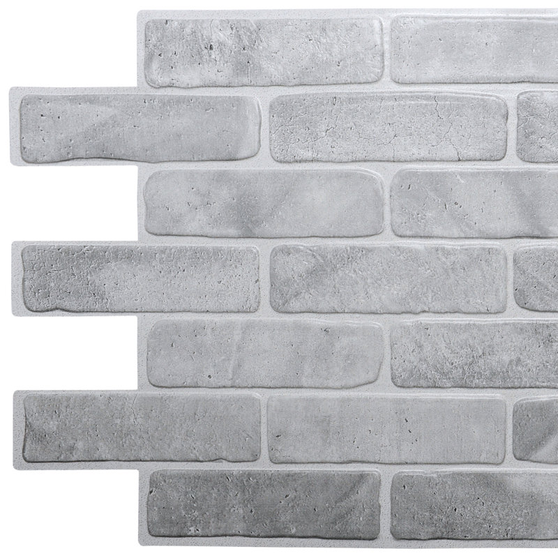 Panneau mural 3D 19 po x 40 po (paquet de 5), Gris rétro