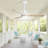 48 Inch Solid Wood Ceiling Fan With Dimmable Light 6 Speed Reversible DC Motor-1088350608