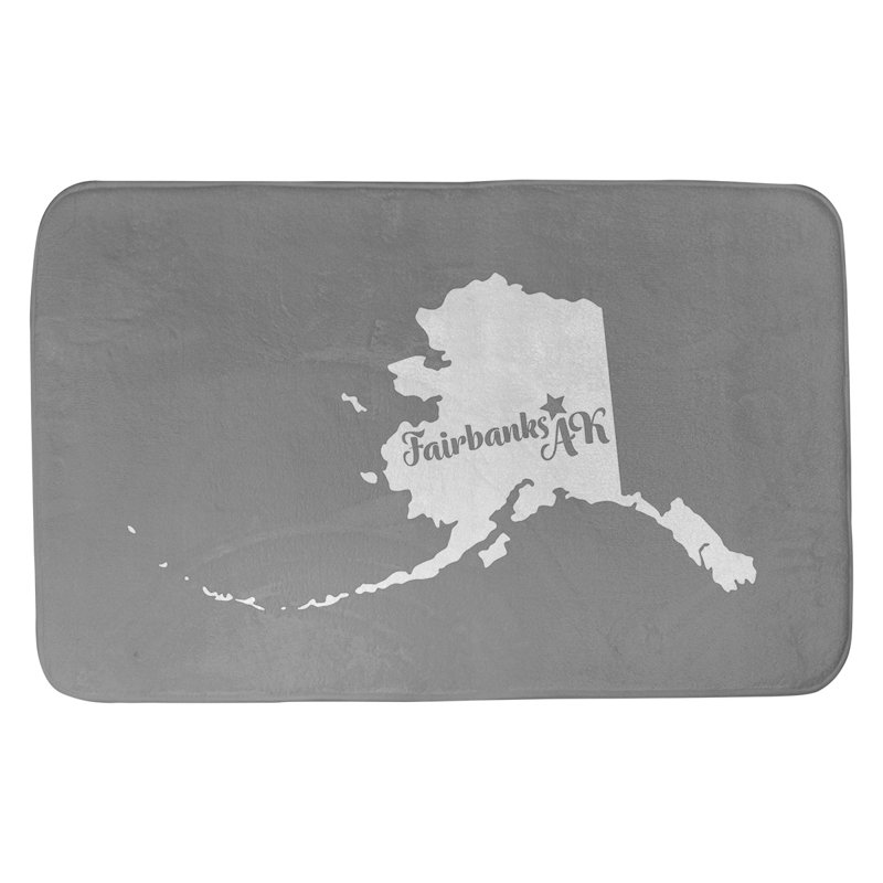 Tapis de salle de bain fairbanks alaska, l 17 po x L 21 po, Gris, Home sweet Hartford