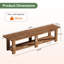 Banc d'entrée 70,9 po en bois massif, banc à chaussures en bois Farmhouse