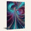 Tableau sur toile à motif fractal tourbillonnant turquoise et violet-468369657