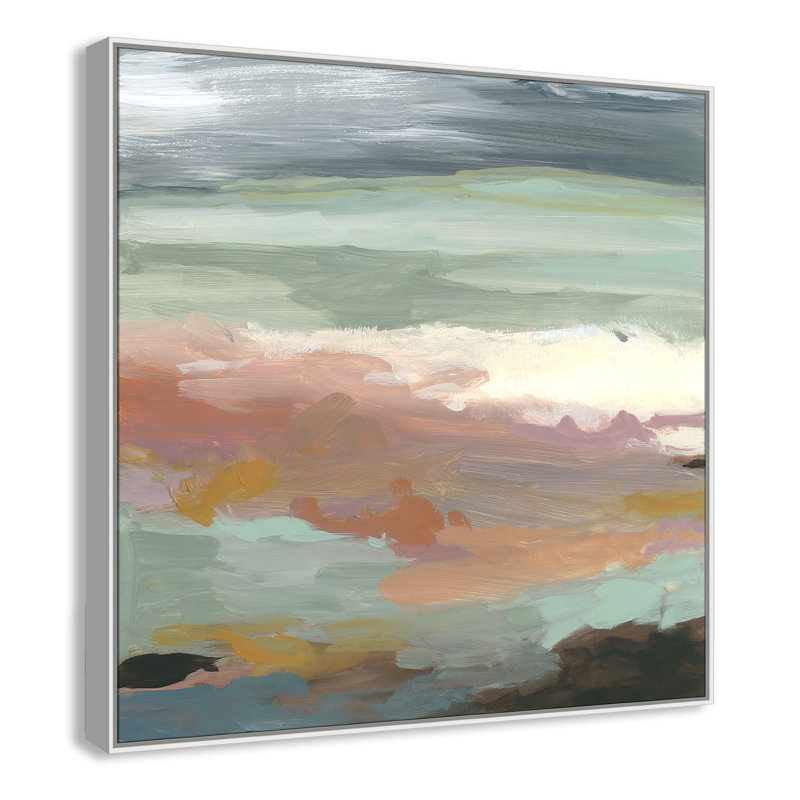 «Ocean Bluff» par Carol Robinson - reproduction d'art sur papier, H 46,5 po x l 46,5 po, Toile encadrée, Blanc