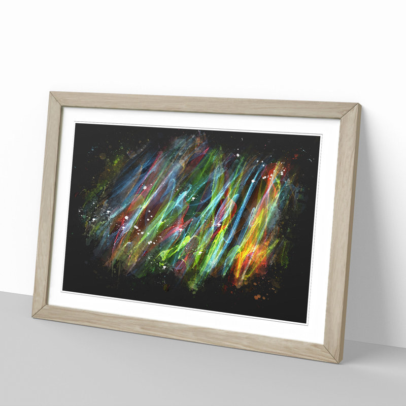 Rainbow Smoke Vol (5) - Picture Frame Painting, 36cm H x 48cm W x 2cm D, Oak Framed
