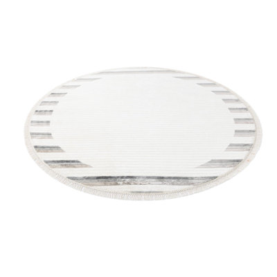 Tapis rond ivoire Jacinto