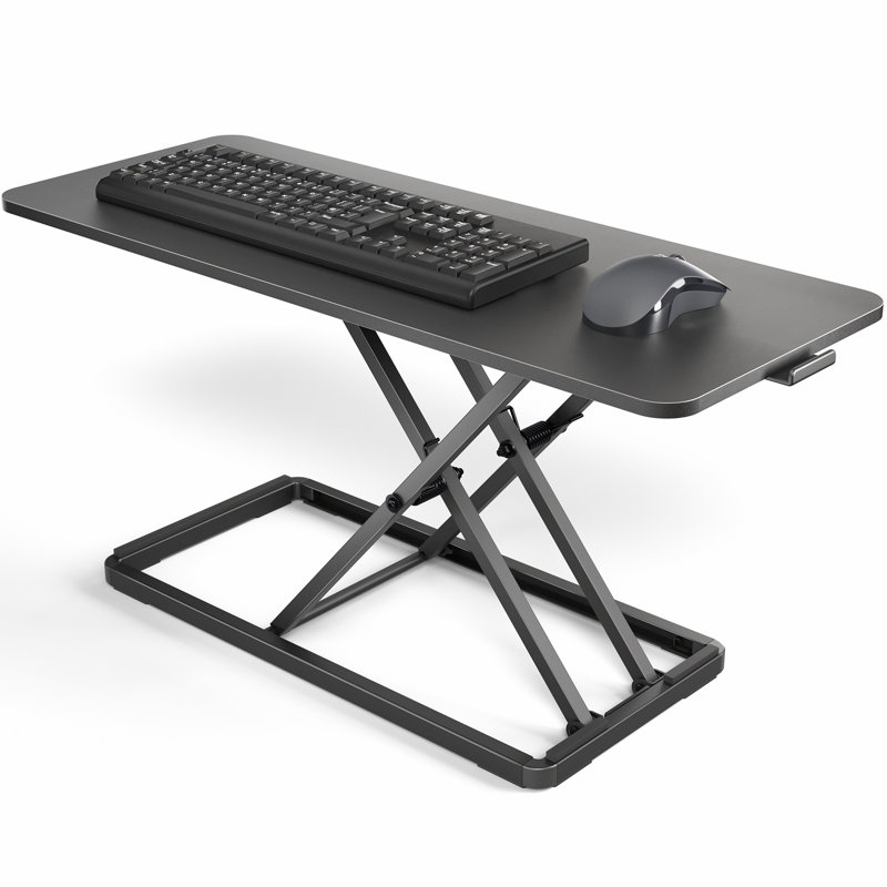 Vivo Black 30" Single Top Ergonomic Scissors Lift Keyboard And Mouse Riser