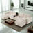 Modular Chenille Sectional Sofa with USB Charging, Cup Holders & Storage Console-1208523808