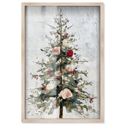 Décoration murale de Noël festive à motif d'ombre par Art Remedy, cadre noir, 11 x 16