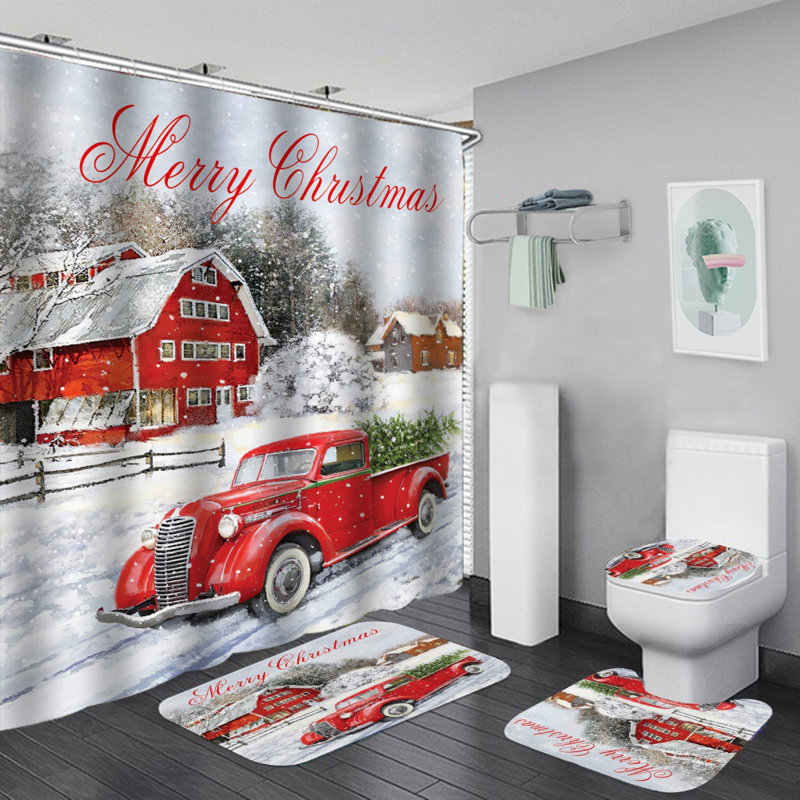 Shower Curtain with Hooks Included