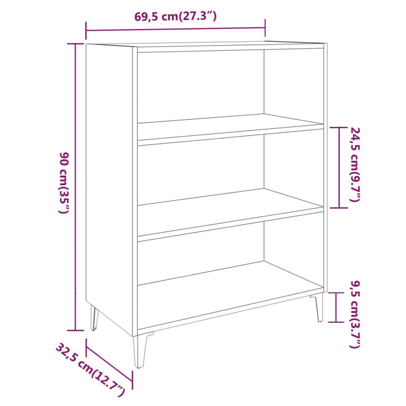 Foxburg 90 cm H x 69.5 cm W Standard Bookcase, Beige