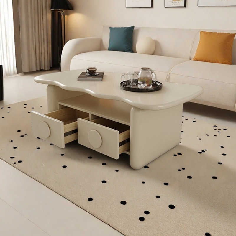 Creamy Style Coffee Table, Cream, Cream