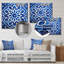 Carreaux marocains blancs et bleus - art mural géométrique en métal-1707502245