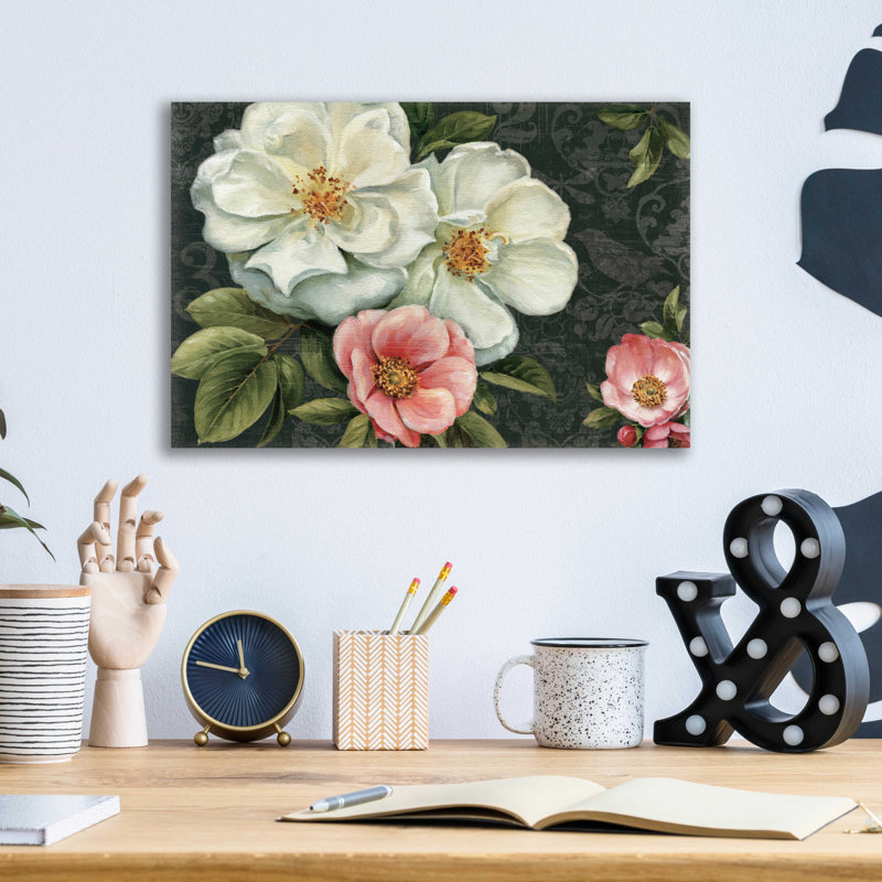 «Floral Damask I» par Lisa Audit, H 12 po x l 16 po x P 0,13 po