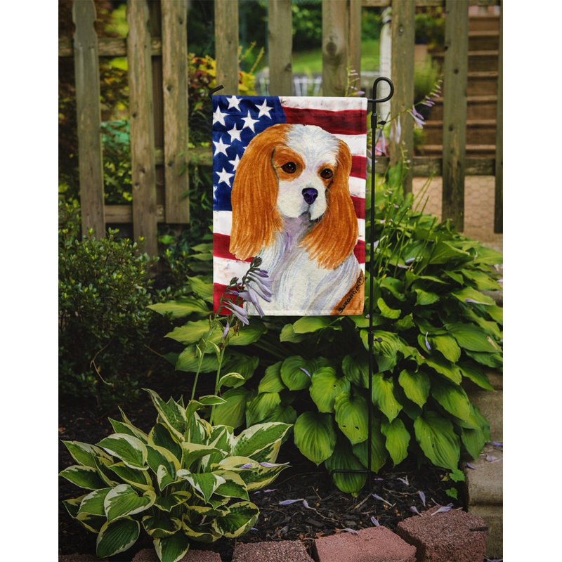 2 côtés en polyester de 2 côtés american drapeau de jardin, Épagneul cavalier King Charles 3