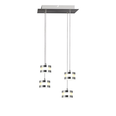 Luminaire suspendu tambour en grappe 4 lumières Karter