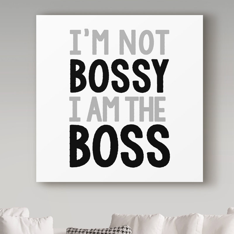 Keishawna «Boss», art textuel sur toile tendue, H 14 po x l 14 po