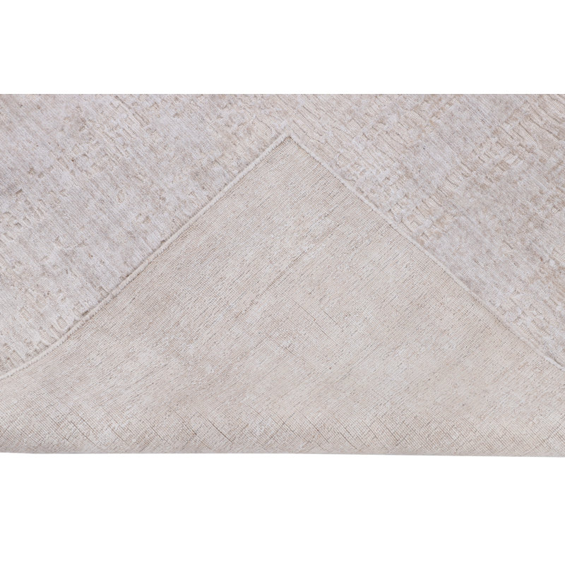 Hand Knotted Area Rug in Beige, Rectangle 12' x 15'